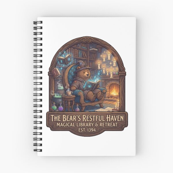 Item preview, The Bear's Restful Haven | Magical Library & Retreat | Cozy Wizard Bear Reading | Fantasy Library Sticker designed and sold by MrDev.
