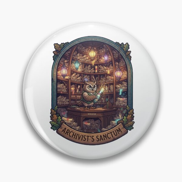 Item preview, Archivist's Sanctum | Owl Scroll Archive | Enchanted Library | Fantasy Archive Keeper | Magical Library Sticker designed and sold by MrDev.