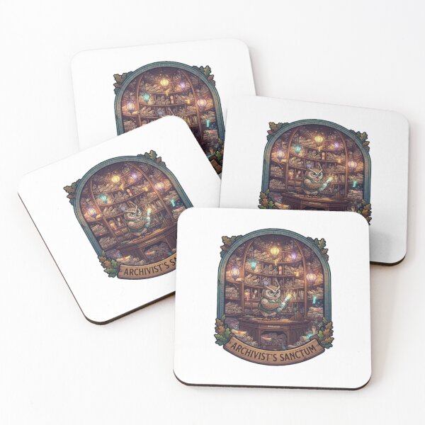 Item preview, Archivist's Sanctum | Owl Scroll Archive | Enchanted Library | Fantasy Archive Keeper | Magical Library Sticker designed and sold by MrDev.