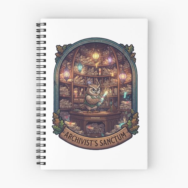 Item preview, Archivist's Sanctum | Owl Scroll Archive | Enchanted Library | Fantasy Archive Keeper | Magical Library Sticker designed and sold by MrDev.