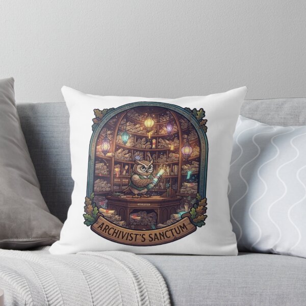 Item preview, Archivist's Sanctum | Owl Scroll Archive | Enchanted Library | Fantasy Archive Keeper | Magical Library Sticker designed and sold by MrDev.