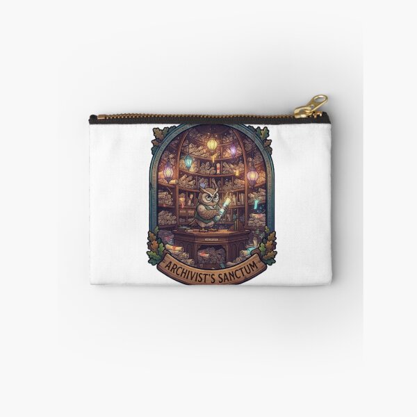 Item preview, Archivist's Sanctum | Owl Scroll Archive | Enchanted Library | Fantasy Archive Keeper | Magical Library Sticker designed and sold by MrDev.