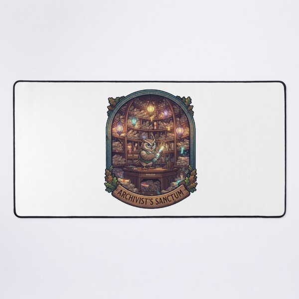 Item preview, Archivist's Sanctum | Owl Scroll Archive | Enchanted Library | Fantasy Archive Keeper | Magical Library Sticker designed and sold by MrDev.