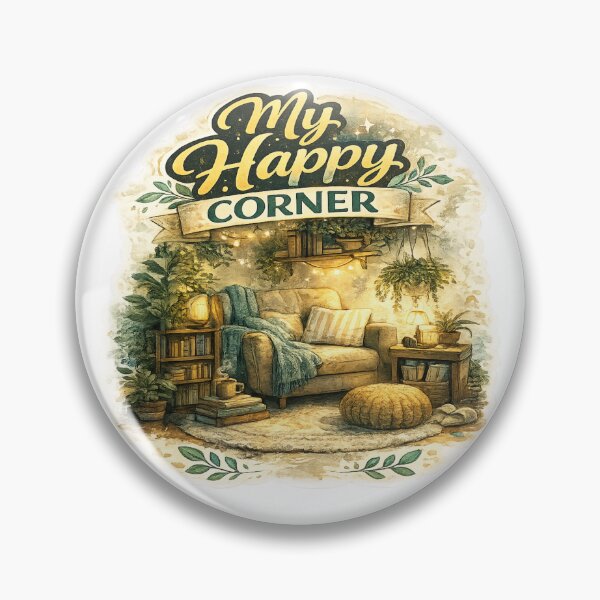 Item preview, My Happy Corner | Cozy Reading Nook Aesthetic Sticker designed and sold by Genzfirevibes.