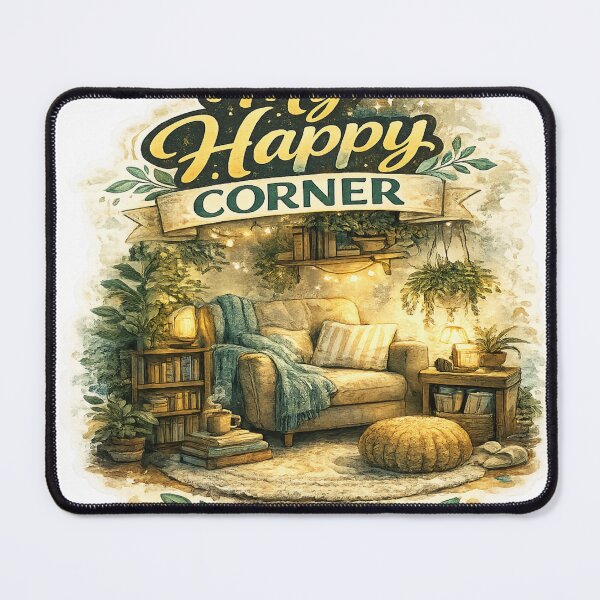 Item preview, My Happy Corner | Cozy Reading Nook Aesthetic Sticker designed and sold by Genzfirevibes.