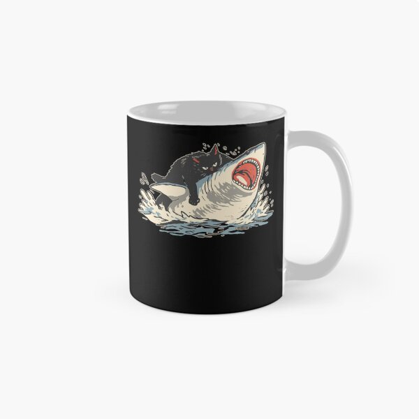 Item preview, Funny Black Cat Biting Shark designed and sold by NqtshrtDesigns.