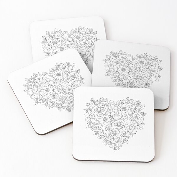 Item preview, Floral Heart Coloring Page Design designed and sold by EmpoweredEchoesSpirit.