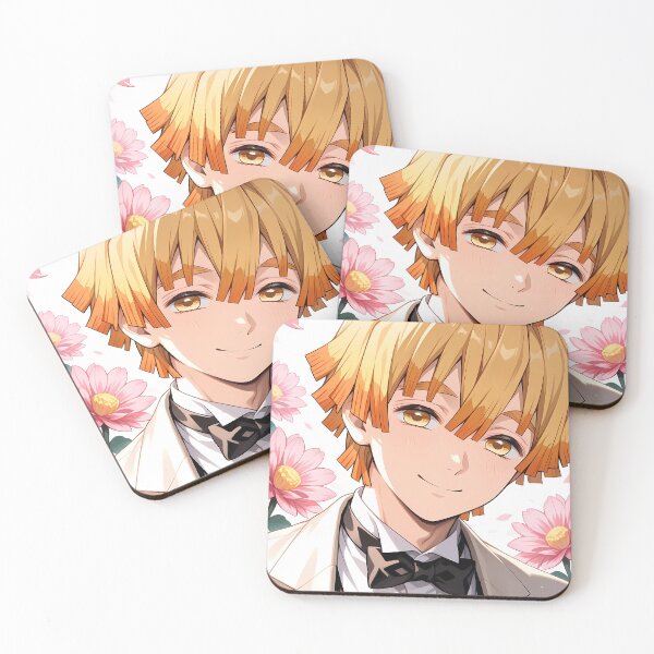 Item preview, Zenitsu Agatsuma Demon Slayer Soft Smile Pastel Lotus Closeup designed and sold by riadjamai.