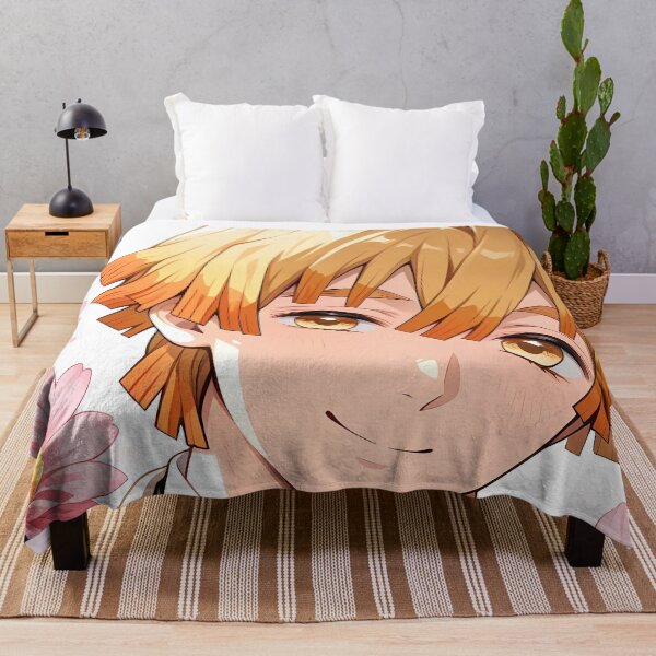 Item preview, Zenitsu Agatsuma Demon Slayer Soft Smile Pastel Lotus Closeup designed and sold by riadjamai.