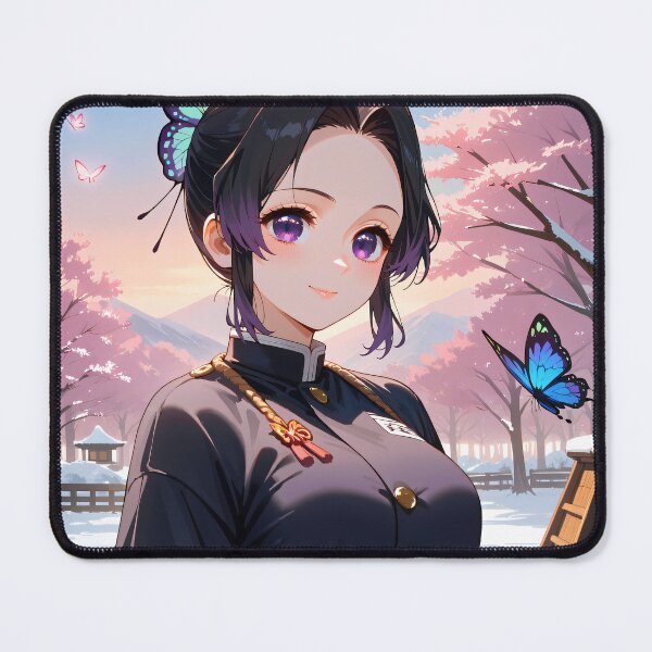 Item preview, Shinobu Kocho Demon Slayer Sakura Winter Snow Butterfly Calm designed and sold by riadjamai.