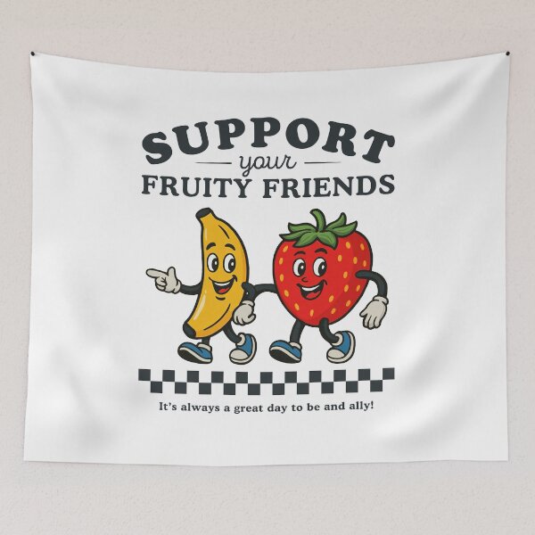 Artikelvorschau, Unterstütze deine Fruity Friends Vintage LGBT-Unterstützung entworfen und verkauft von nosu-art-pod.