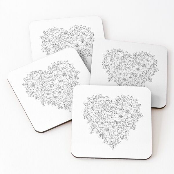 Item preview, Floral Heart Coloring Page Art designed and sold by EmpoweredEchoesSpirit.
