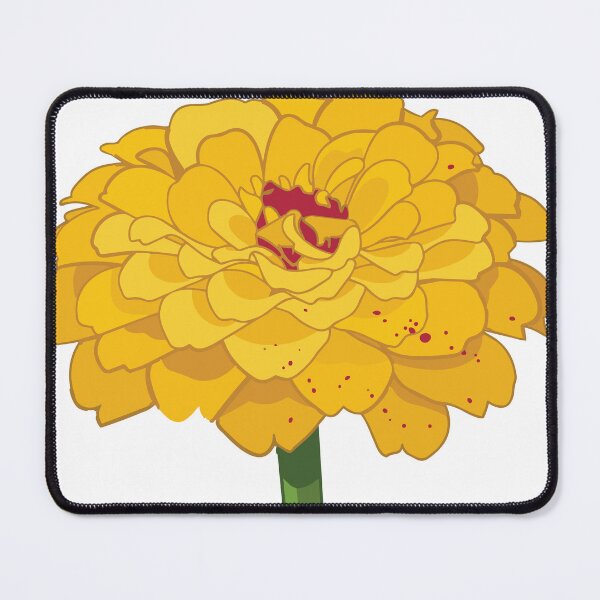 Item preview, Golden Yellow Zinnia Botanical Flower Illustration designed and sold by MZ Designs.