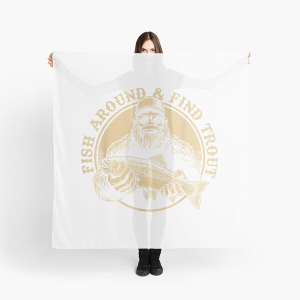 Item preview, Fish Around and Find Trout Fishing Bigfoot Sasquatch Fish T-Shirt designed and sold by DArtfulStudio.