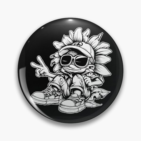 Item preview, Cool Sunflower Hippie – Peace Sign Flower Character designed and sold by inkoutninja.