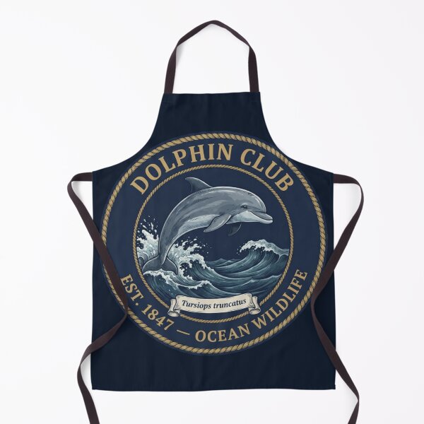 Item preview, Dolphin Club Vintage Badge Ocean Wildlife Art designed and sold by CalmCapy Co.