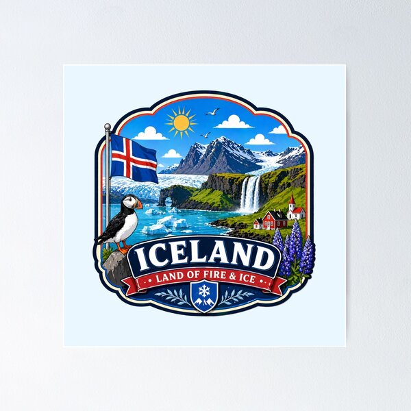 Item preview, Iceland - Land of Fire & Ice designed and sold by Myra365Art.