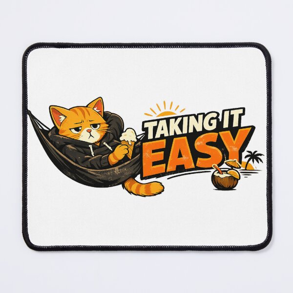 Item preview, Taking It Easy Funny Cat Summer Graphic Tee | Chill Vacation Meme Shirt designed and sold by Meow-Attitude.