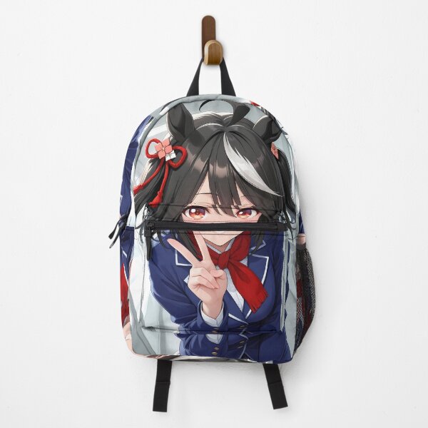 Item preview, Kitasan Black Uma Musume School Uniform Peace Sign Smile designed and sold by bystudiolereve.