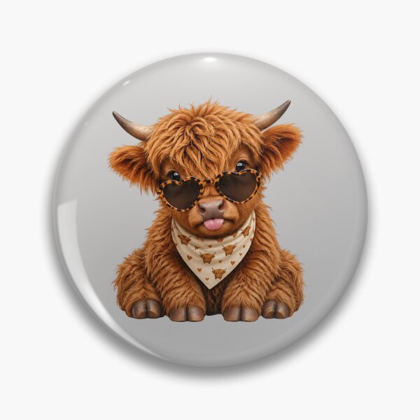 Item preview, Cheeky Highland Cow in Heart-Shaped Sunglasses designed and sold by 247GiftsbyTina.
