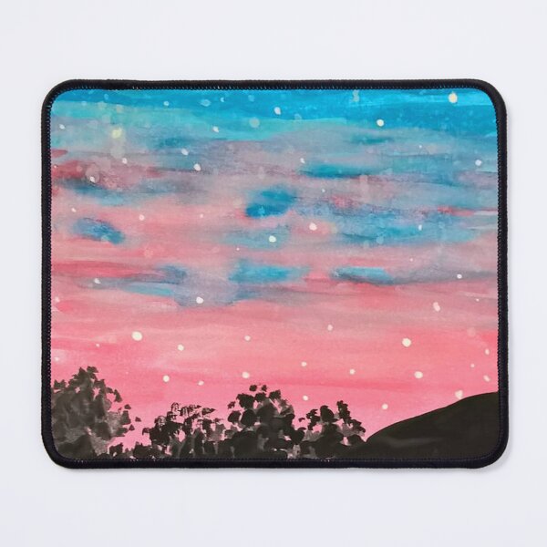 Item preview, Dreamy Pink Evening Sky with Crescent Moon designed and sold by RakeshPatelArt.