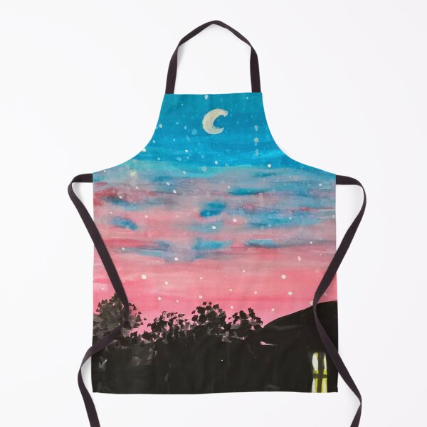 Item preview, Dreamy Pink Evening Sky with Crescent Moon designed and sold by RakeshPatelArt.
