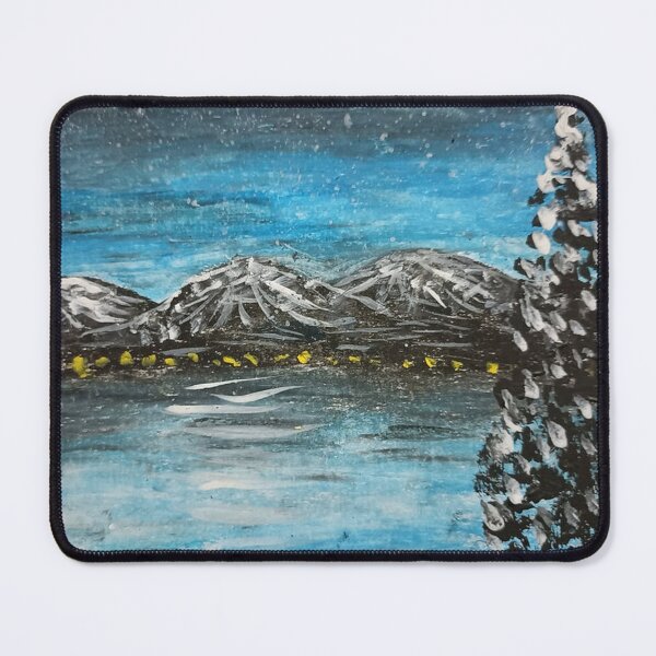 Item preview, Snowy Mountain Lake Under the Moon designed and sold by RakeshPatelArt.