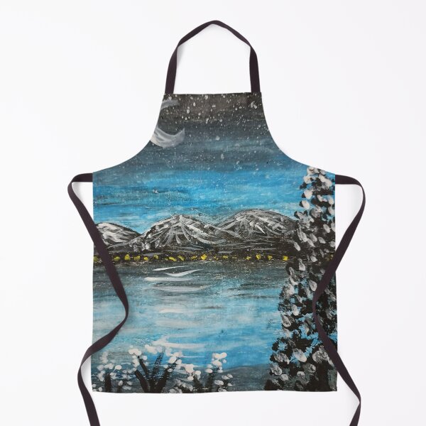 Item preview, Snowy Mountain Lake Under the Moon designed and sold by RakeshPatelArt.