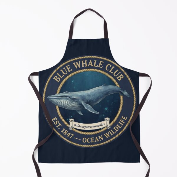 Item preview, Blue Whale Club Vintage Badge Ocean Wildlife Art designed and sold by CalmCapy Co.