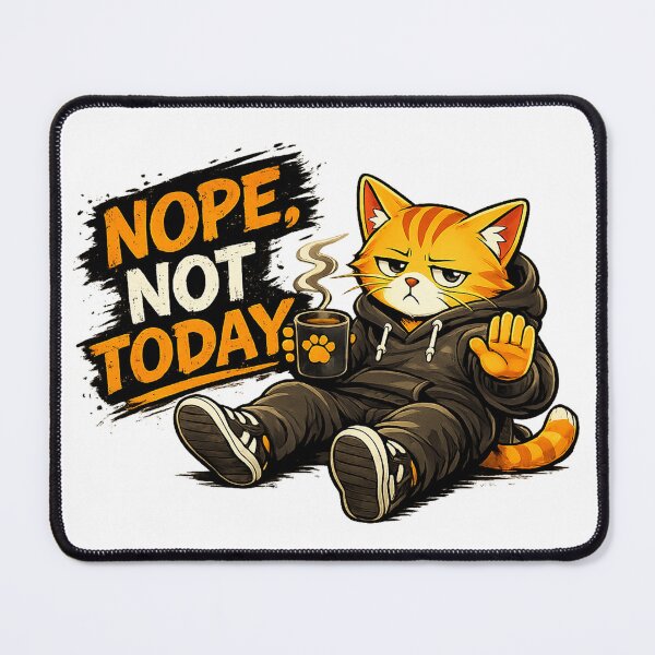 Item preview, Nope Not Today Funny Cat Shirt | Introvert Meme Graphic Tee designed and sold by Meow-Attitude.