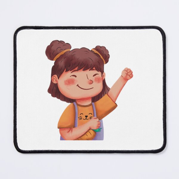 Item preview, Cute Energetic Girl Cheering Cartoon Art designed and sold by Bellayutart.