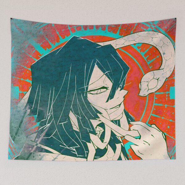 Item preview, Obanai Iguro Demon Slayer Retro Serpent Portrait designed and sold by SubtextandSass.