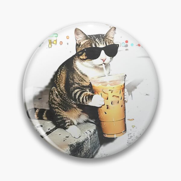 Item preview, Funny cat Drinking iced Coffee T-Shirt designed and sold by DArtfulStudio.