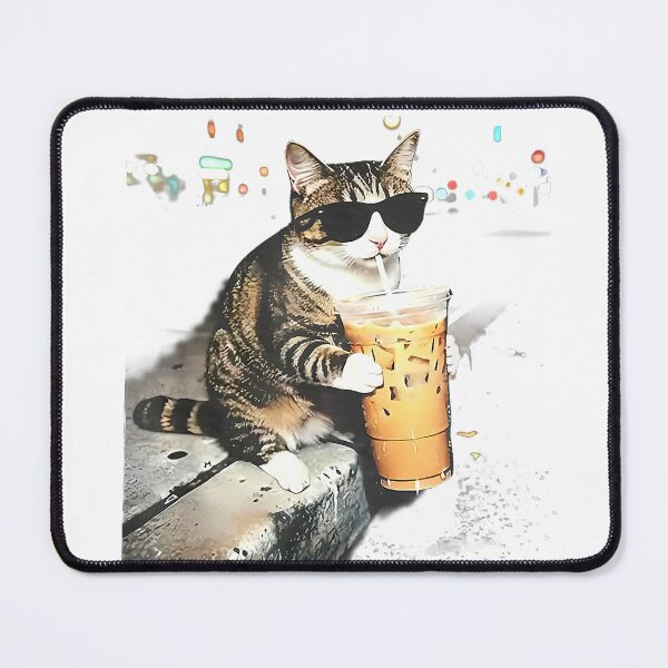 Item preview, Funny cat Drinking iced Coffee T-Shirt designed and sold by DArtfulStudio.