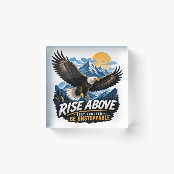 Item preview, Rise Above – Bald Eagle Motivational Die-Cut designed and sold by MR4me.