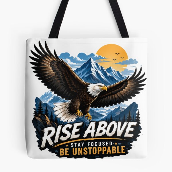 Item preview, Rise Above – Bald Eagle Motivational Die-Cut designed and sold by MR4me.