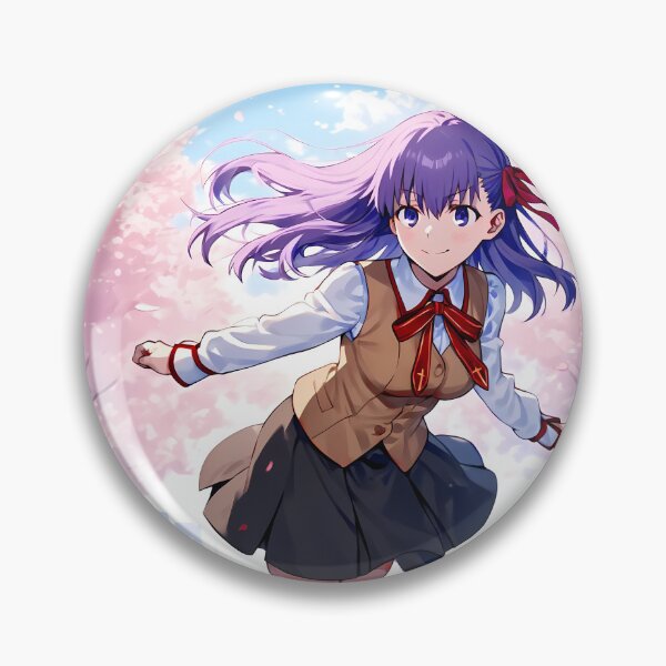 Item preview, Sakura Matou Fate Stay Night Cherry Blossom Park Running Pose designed and sold by SubtextandSass.
