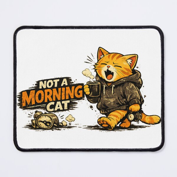 Item preview, Not A Morning Cat Funny Coffee Shirt | Sleepy Cat Meme Graphic Tee designed and sold by Meow-Attitude.