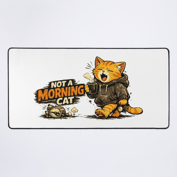 Item preview, Not A Morning Cat Funny Coffee Shirt | Sleepy Cat Meme Graphic Tee designed and sold by Meow-Attitude.