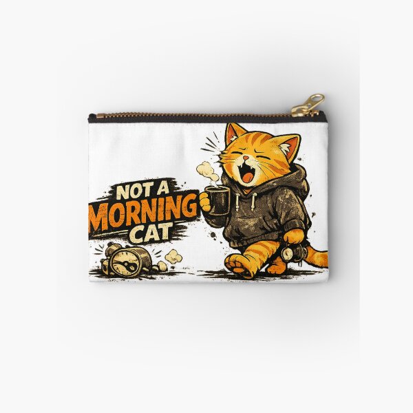 Item preview, Not A Morning Cat Funny Coffee Shirt | Sleepy Cat Meme Graphic Tee designed and sold by Meow-Attitude.
