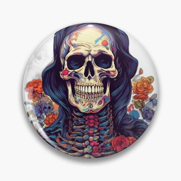 Item preview, Vibrant Vintage Skeleton Goth Art – Bold, Colorful Illustration designed and sold by Shadow-Stone.