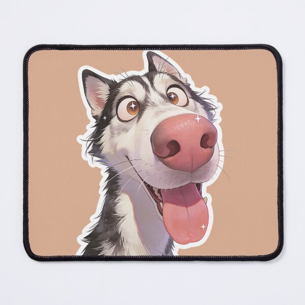 Item preview, Goofy Siberian Husky with Giant Pink Nose designed and sold by KiraChie.