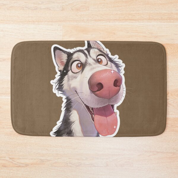 Item preview, Goofy Siberian Husky with Giant Pink Nose designed and sold by KiraChie.