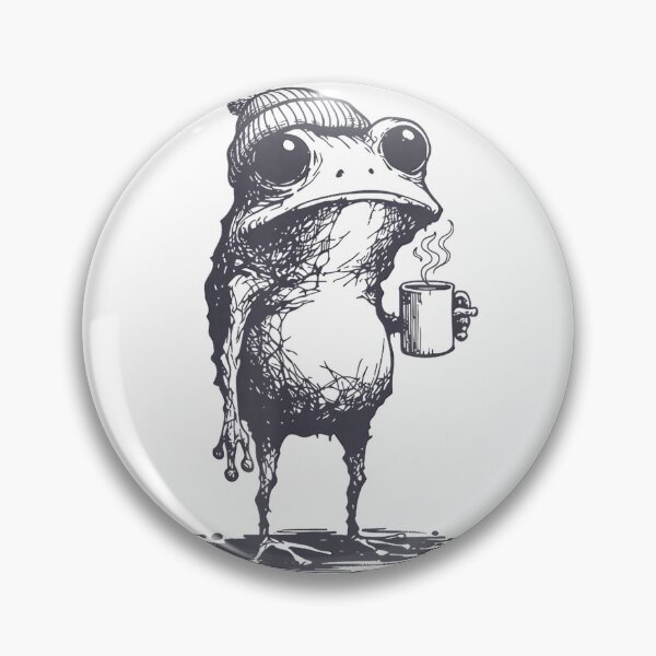 Item preview, Funny Grumpy Frog Drinking Coffee Toad Design Men Women T-Shirt designed and sold by JankoZED.