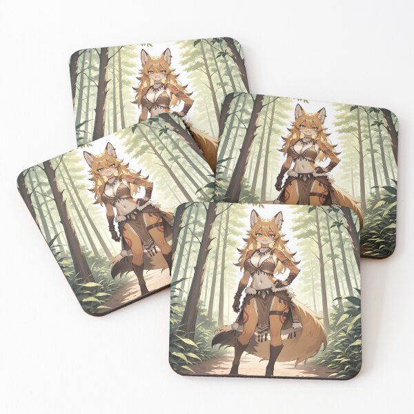 Item preview, Tribal Anime Fox Girl Warrior in Forest designed and sold by Myanimegirlshop.