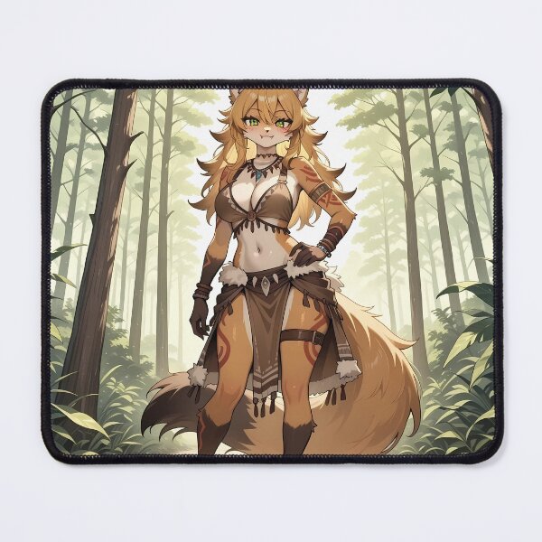 Item preview, Tribal Anime Fox Girl Warrior in Forest designed and sold by Myanimegirlshop.