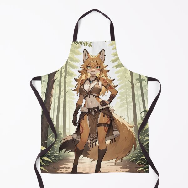 Artikelvorschau, Stammes-Anime-Fuchsmädchen-Kriegerin im Wald entworfen und verkauft von Myanimegirlshop.