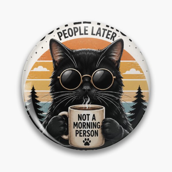 Item preview, Coffee First Black Cat Vintage designed and sold by alealamia.