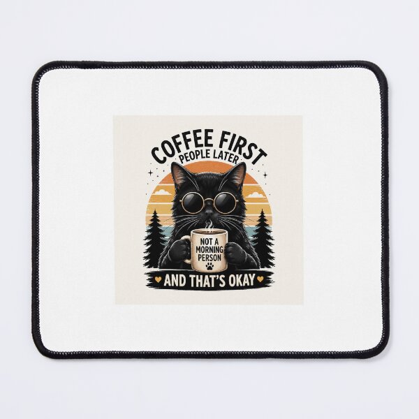 Item preview, Coffee First Black Cat Vintage designed and sold by alealamia.