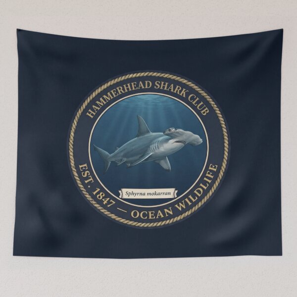 Item preview, Hammerhead Shark Club Vintage Badge Ocean Wildlife designed and sold by CalmCapy Co.